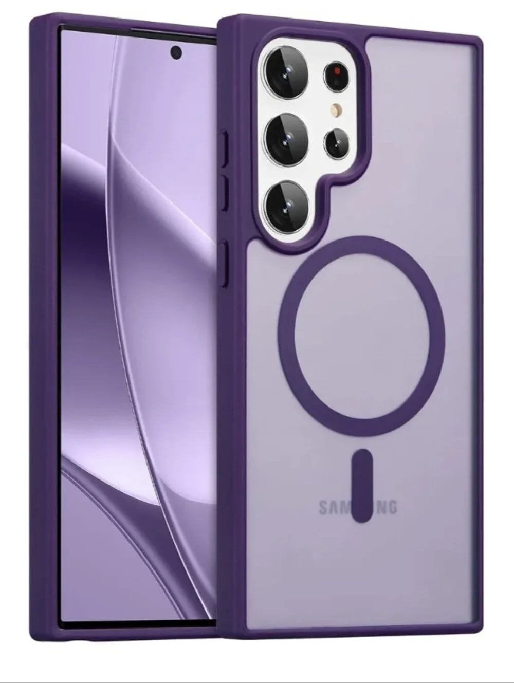 Magnetic Matte Purple Case for Samsung Galaxy S22 Ultra